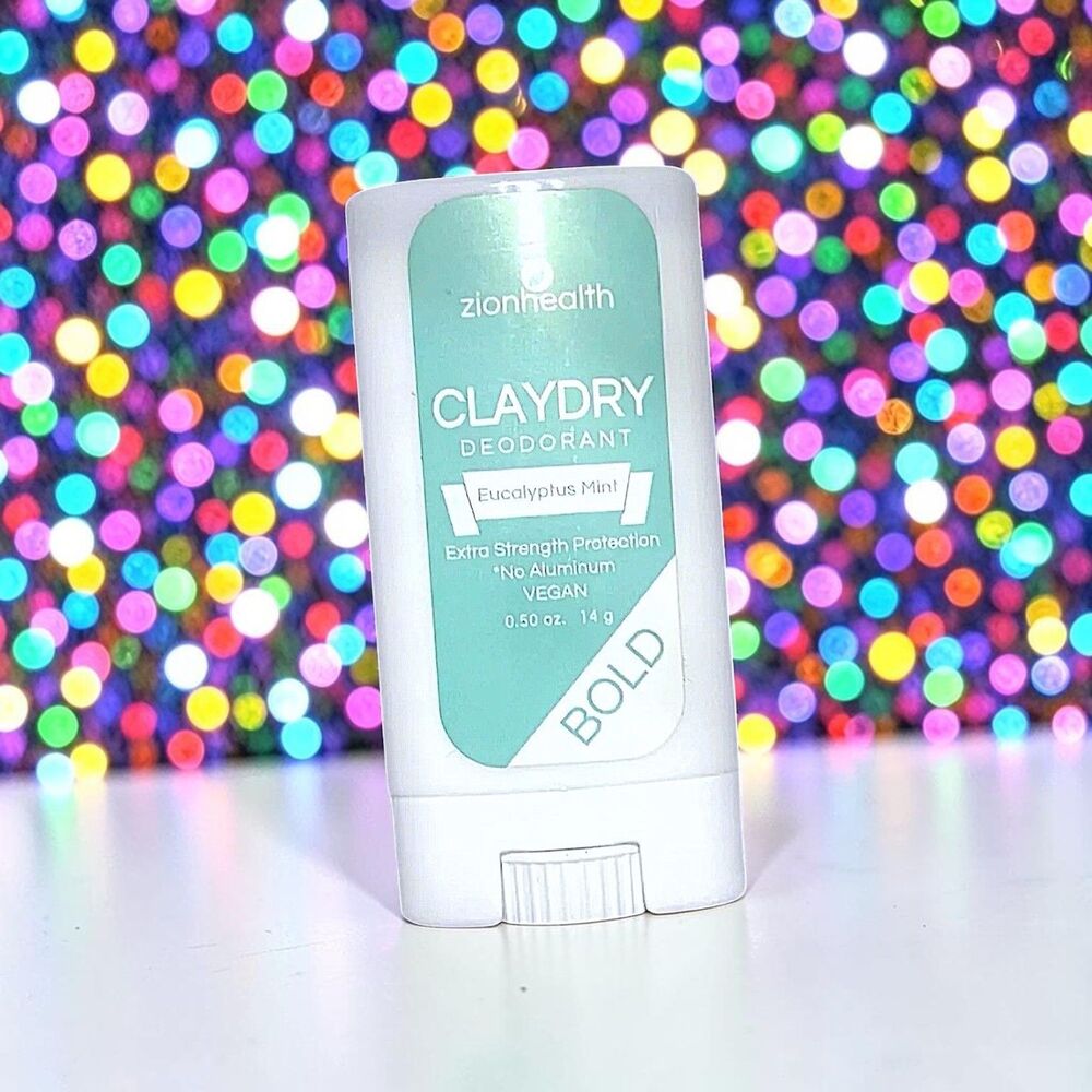 Zion Health Clay Dry Bold Mini Eucalyptus Mint Deodorant -New Without Box 0.5 oz